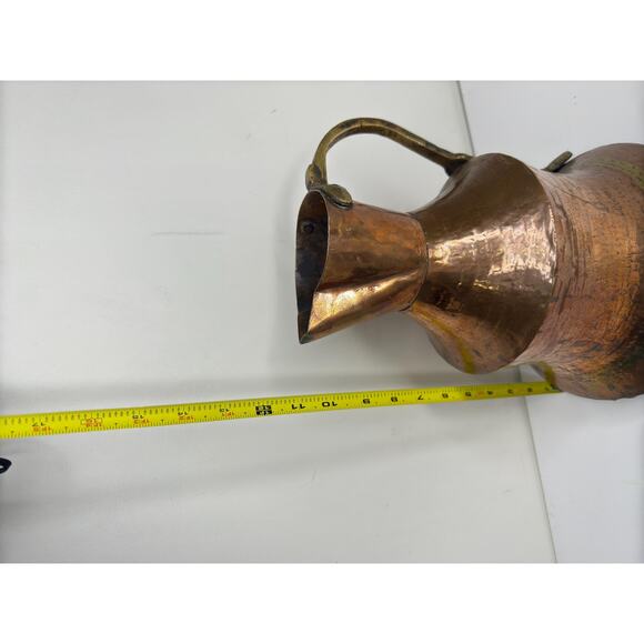 Antique Turkish Hammered Copper Brass Water Container, 19th Century - Picture 6 of 10